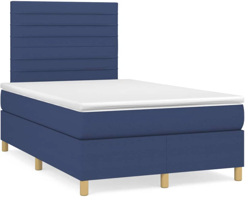 Κρεβάτι Boxspring με Στρώμα Μπλε 120x190 εκ. Υφασμάτινο Μπλε 3269943