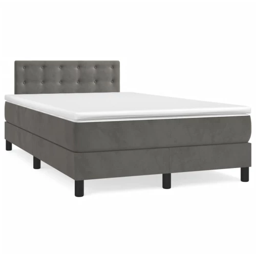 Κρεβάτι Boxspring με Στρώμα Σκούρο Γκρι 120x190 εκ. Βελούδινο Γκρι 3269862