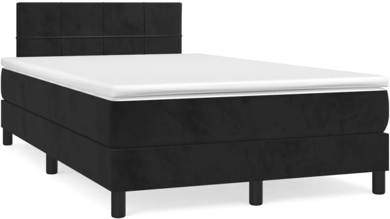 Κρεβάτι Boxspring με Στρώμα Μαύρο 120x190 εκ. Βελούδινο Μαύρο 3269839