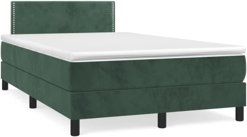 Κρεβάτι Boxspring με Στρώμα Σκούρο Πράσινο 120x190εκ. Βελούδινο Πράσινο 3269834
