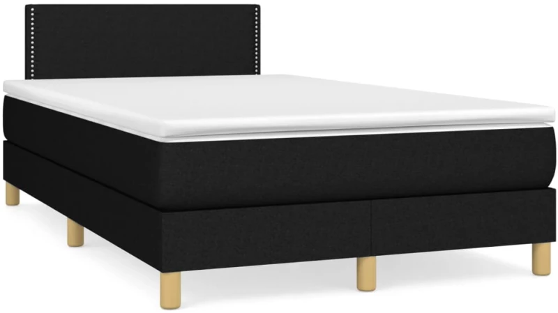 Κρεβάτι Boxspring με Στρώμα Μαύρο 120x190 εκ. Υφασμάτινο Μαύρο 3269767