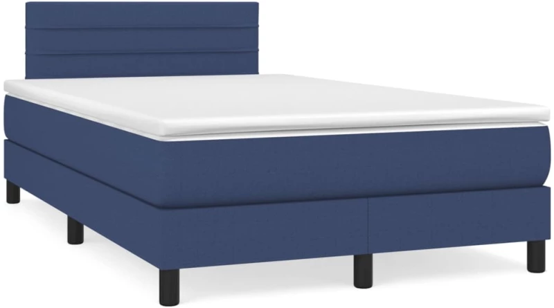 Κρεβάτι Boxspring με Στρώμα Μπλε 120x190 εκ. Υφασμάτινο Μπλε 3269736