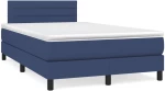 Κρεβάτι Boxspring με Στρώμα Μπλε 120x190 εκ. Υφασμάτινο Μπλε 3269736