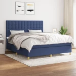 Κρεβάτι Boxspring με Στρώμα Μπλε 180x200 εκ. Υφασμάτινο Μπλε 3142679