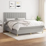 Κρεβάτι Boxspring με Στρώμα Αν. Πράσινο 160x200εκ Υφασμάτινο Γκρι 3142665