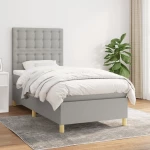 Κρεβάτι Boxspring με Στρώμα Ανοιχτό Γκρι 80x200 εκ. Υφασμάτινο Γκρι 3142609