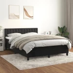 Κρεβάτι Boxspring με Στρώμα Μαύρο 140x200 εκ. Βελούδινο Μαύρο 3141547