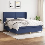 Κρεβάτι Boxspring με Στρώμα Μπλε 180x200 εκ. Υφασμάτινο Μπλε 3128627