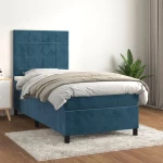 Κρεβάτι Boxspring με Στρώμα Σκούρο Μπλε 80 x 200 εκ. Βελούδινο Μπλε 3142993