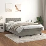 Κρεβάτι Boxspring με Στρώμα Ανοιχτό Γκρι 120x200 εκ. Βελούδινο Γκρι 3141473