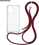 Θήκη Σιλικόνης με Κορδόνι Sonique Armor Clear Xiaomi Redmi Note 13 Pro Plus 5G Μπορντό - Sonique - Μπορντό - Redmi Note 13 Pro Plus 5G - Θήκες Πλάτης