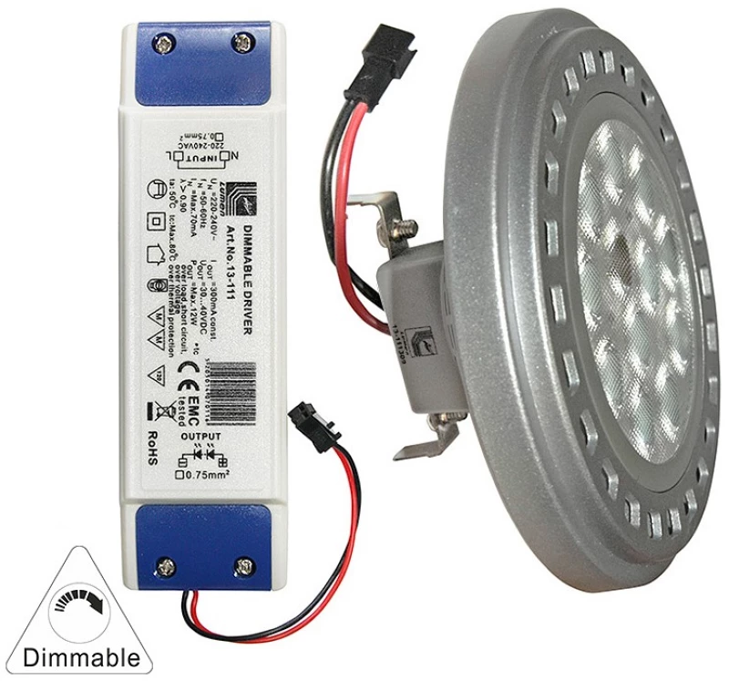 Adeleq Led Λάμπα Αλουμινίου Ar111 13W 230V Ντιμαριζόμενο 30ο Ψυχρό 13-111309