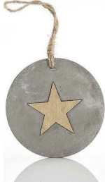 Magic Christmas Στολίδι Αστέρι Γύψινο 8x8x0.7cm Γκρι 600-43811