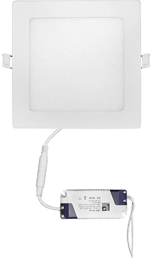 Adeleq Led Φωτιστικό Ψευδοροφής Αλουμινίου Τετράγωνο 12W 3000K 120° Λευκό 21-01220000