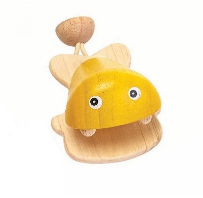 Plan Toys Ξύλινο Ψάρι Καστανιέτα Κίτρινο 6435