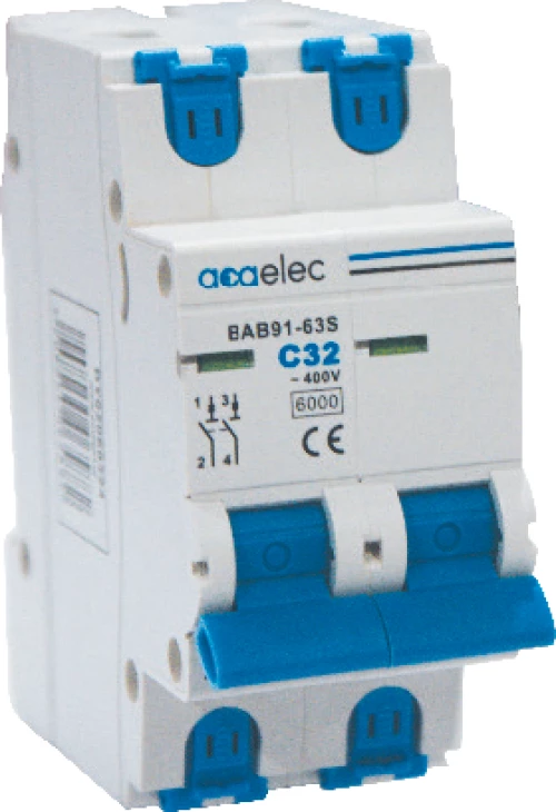 MCB 2P C63 6KA 2M
