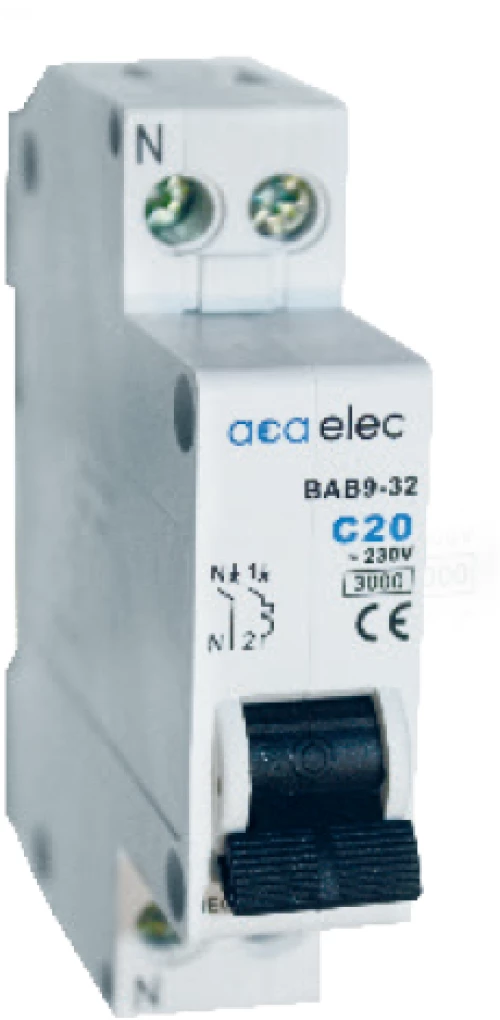 MCB 1P+N C10 3kA 1M