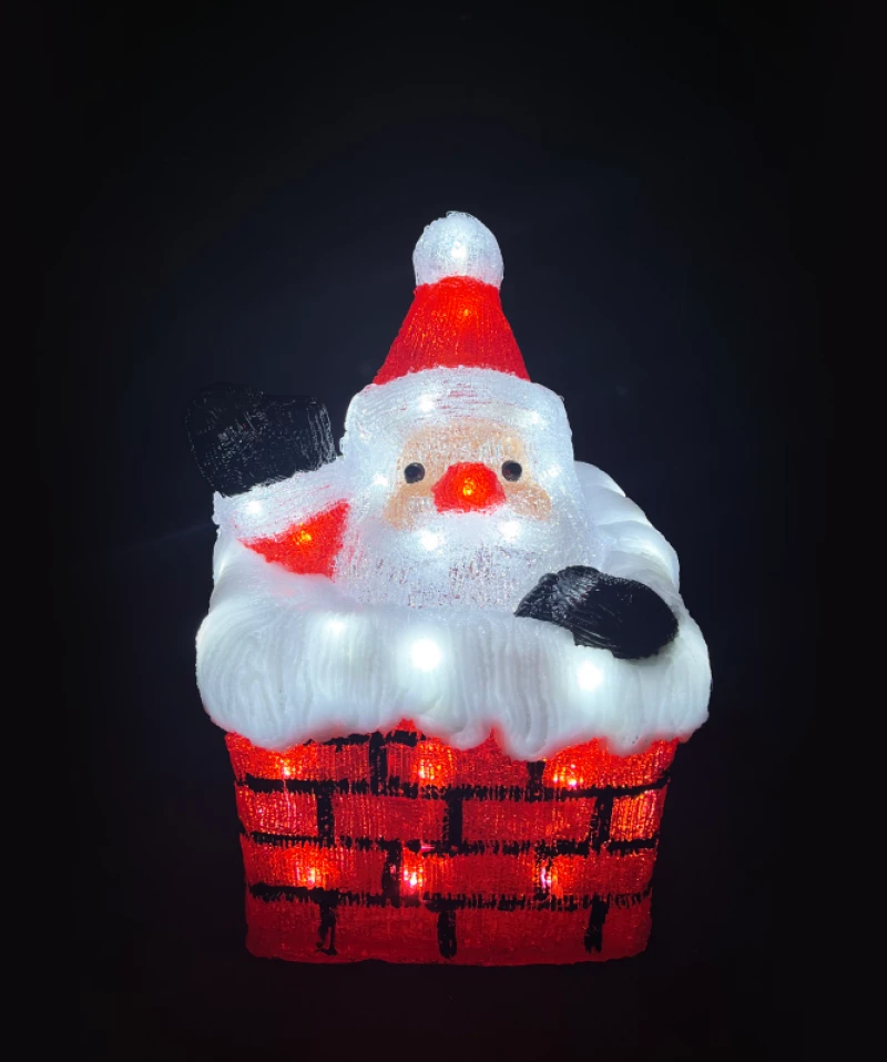 ACRYLIC CHIMNEY SANTA 50 LED ΛΕΥΚΑ IP44 23,5*23,5*35cm  30cm ΚΑΛ.