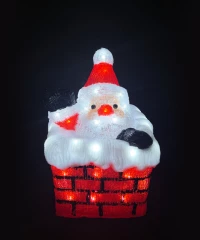 ACRYLIC CHIMNEY SANTA 50 LED ΛΕΥΚΑ IP44 23,5*23,5*35cm  30cm ΚΑΛ.