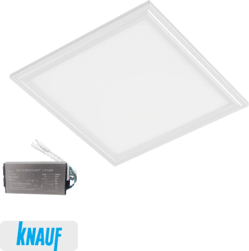 LED PANEL FOR DRYWALL 48W 6400K 595x595x9mm WHITE FRAME + EM
