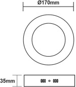ΛΕΥΚΟ ΣΤΡΟΓΓΥΛΟ LED ΠΑΝΕΛ ΟΡΟΦΗΣ 12W 4000K 1100Lm Φ160mm 230V AC Ra80