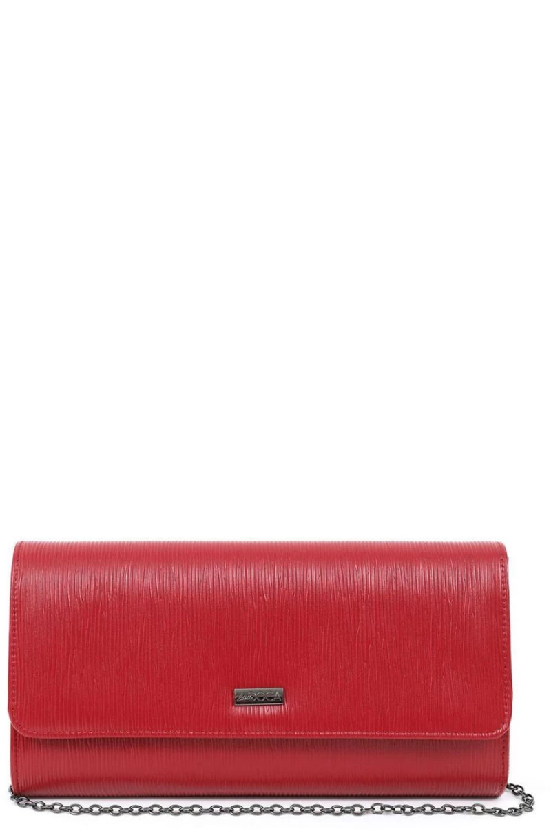 Γυναικείο βραδινό τσαντάκι clutch κόκκινο  doca  19607
