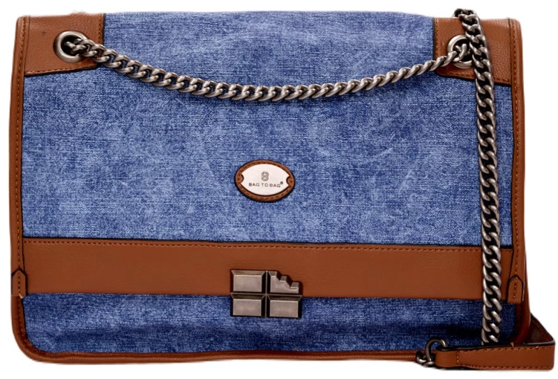 Τσάντα ώμου με αλυσίδα LX-2157 - Σκούρο Μπλέ Bag to Bag