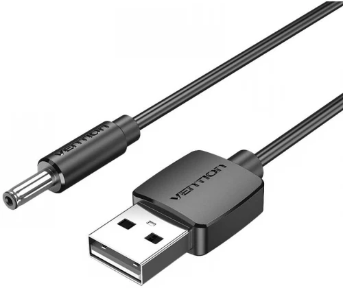 Vention usb to dc 3.5mm Barrel Jack Power Cable 1m Black (Cexbf) (Vencexbf)