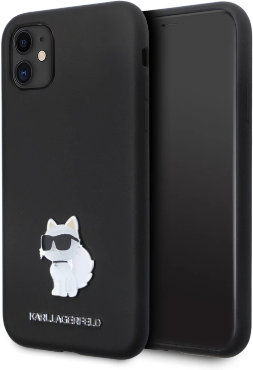 Karl Lagerfeld Choupette Metal pin Hard Case Θήκη Προστασίας από Σιλικόνη  – Iphone 11 (Black – Klhcn61smhcnpk)