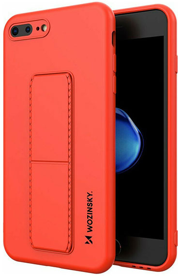 Wozinsky Kickstand θήκη iPhone 7/8 Plus εύκαμπτη θήκη σιλικόνης με βάση Stand χρώματος Κόκκινο