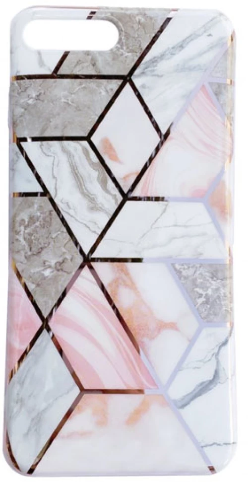 Θήκη Σιλικόνης Cosmo Marble iPhone 7 Plus/8 Plus - Σομόν