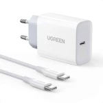 Ugreen® Φορτιστής με Θύρα USB-C PD30W  και Καλώδιο 2m USB-C Λευκό (CD127) 90472