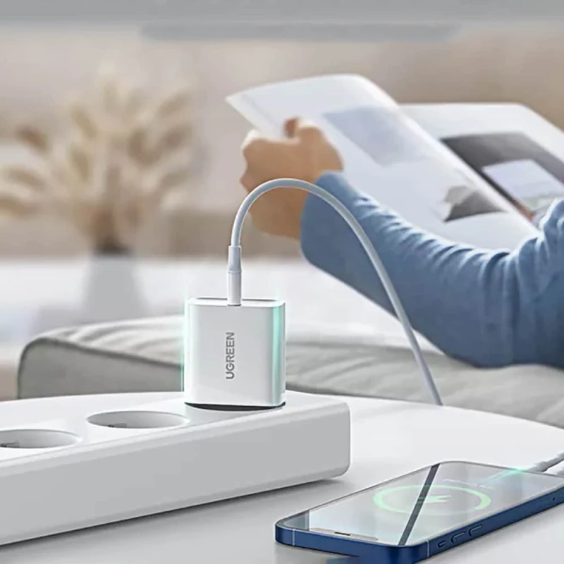 Ugreen® Φορτιστής με Θύρα USB-C PD30W  και Καλώδιο 2m USB-C Λευκό (CD127) 90472