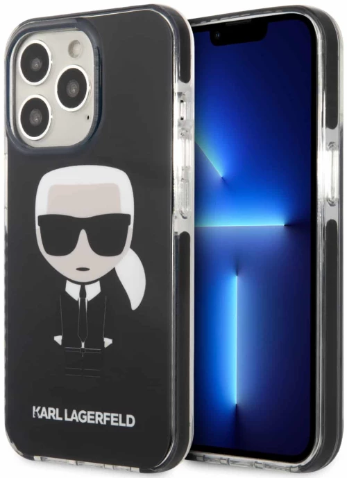 Karl Lagerfeld® Ιkonik Case Karl s Head Back Cover iPhone 13 Pro Max - Μαύρο (KLHCP13XTPEIKK)