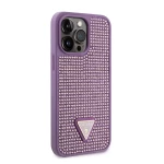 Guess® Rhinestones Triangle Metal Logo Collection iPhone 14 Pro Max - Μωβ (GUHCP14XHDGTPU)