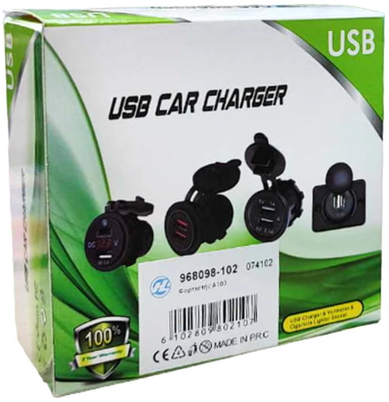 Φορτιστής Αυτοκινήτου USB Βολτόμετρο 5V 4.8A A103 - Car USB Charger 074102