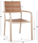 ΠΟΛΥΘΡΟΝΑ ΑΛΟΥΜΙΝΙΟΥ FB95127.04 ΣΑΜΠΑΝΙ ΜΕ POLYWOOD 55x52x86Yεκ.