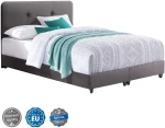 ΚΡΕΒΑΤΙ ΑΠΟ ΓΚΡΙ ΒΕΛΟΥΔΟ FB9637.10 ΓΙΑ ΣΤΡΩΜΑ 150x200 εκ.