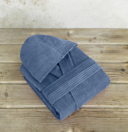 Μπουρνούζι με κουκούλα Zen Shadow Blue XL nima