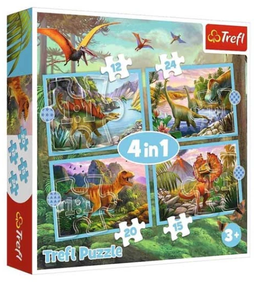 Puzzle Trefl 4/1(12//15/20/24pcs) Δεινόσαυροι