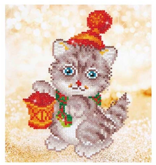 Diamond Dotz Christmas Kitten Glow