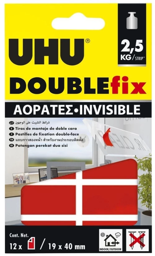 Uhu Patafix Διπλής Όψης Αόρατη 2,5g 12τμχ