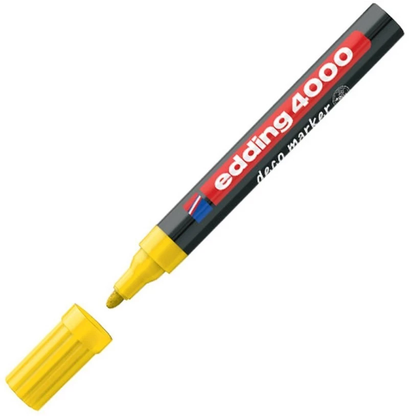 Μαρκαδόρος Edding 4000 Διακόσμησης 2-4mm Στρογγυλή Μύτη Κίτρινος