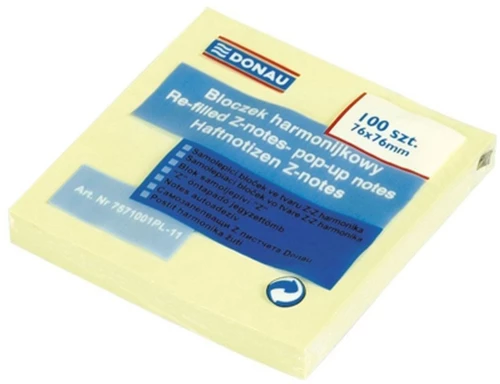Ετικέτες Donau Pad Z-Notes 76x76mm Κίτρινες 100φ.7571001PL-11