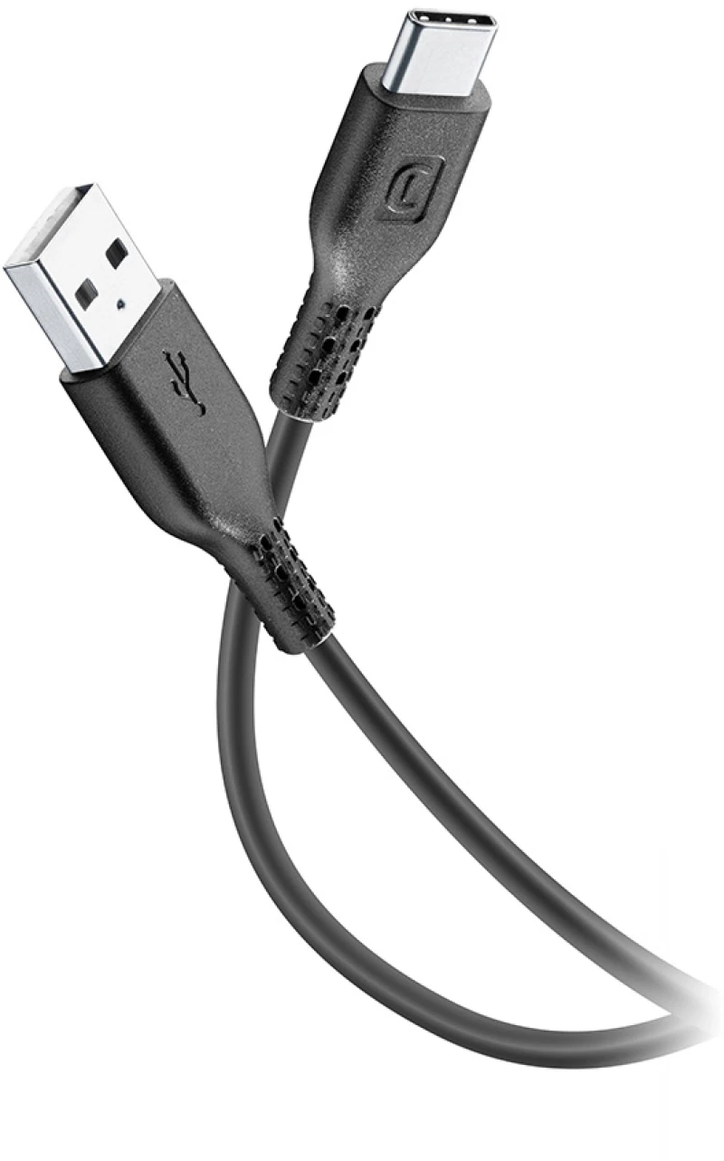CELLULAR LINE 428203 USB Καλώδιο Συγχρονισμού και Φόρτισης Type-C (1,2m) Μαύρο