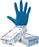 Γάντια νιτριλίου μπλε μιας χρήσης Galaxy Nitrile Light Blue 100 τμχ.