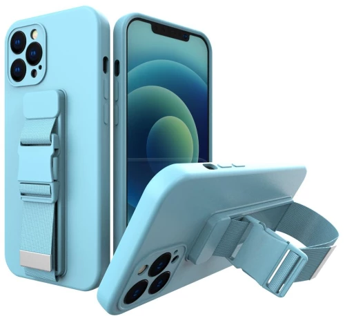 Rope case Gel Case with Chain Lanyard Handbag Lanyard Xiaomi Redmi Note 9 Pro / Redmi Note 9S Blue