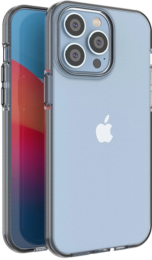 Spring Case for iPhone 14 Pro Max silicone cover with frame black