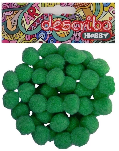 Pompons Describo 25mm Σετ 50τεμ. Πράσινο