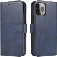 Magnet Case elegant case cover with a flap and stand function for iPhone 14 Pro blue